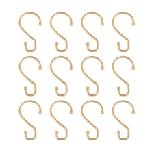 Bath Bliss 12 Pack S-Hook Shower Curtain Rings | Bathroom | Metal S Shaped Ho...