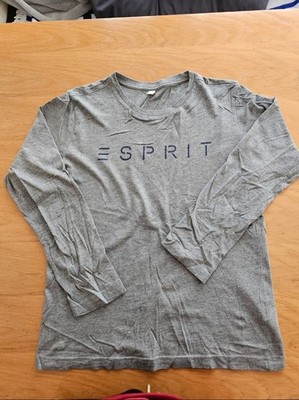 Esprit Jungen T-Shirt Langarm Rundhals Logo Jersey Grau 152/158
