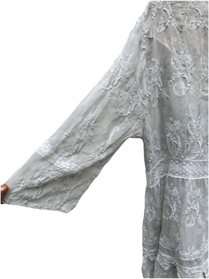 Túnica 4 Love And Liberty Seda Con Encaje Azul Marino Transparente Fluida XL Ver Descripción Foto 4 de 4