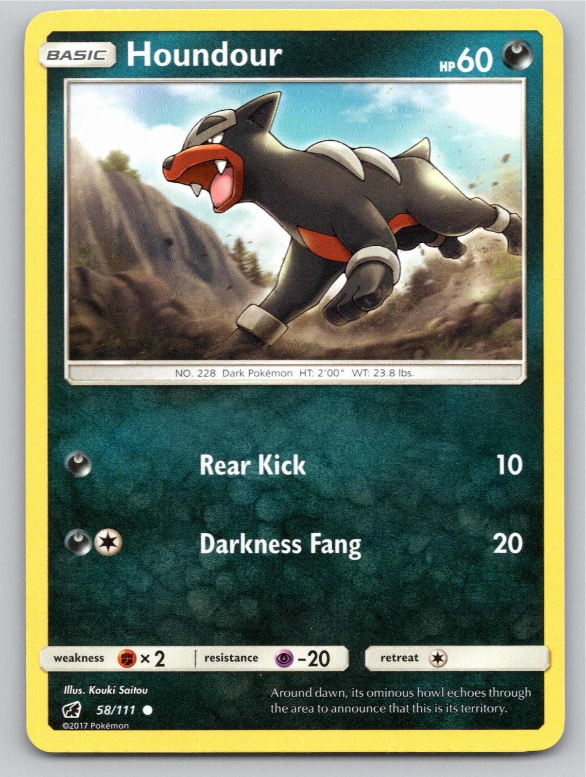 2017 POKEMON HOUNDOUR CRIMSON INVASION 58/111 COMMON NM A25418 FREE S&H