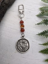 Beaded Lily Flower Keychain / Purse Charm / Bag Charm / Pick Gemstone Beads