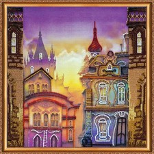 Bead Embroidery Kit "Old town" Stitching Handmade Beadwork
