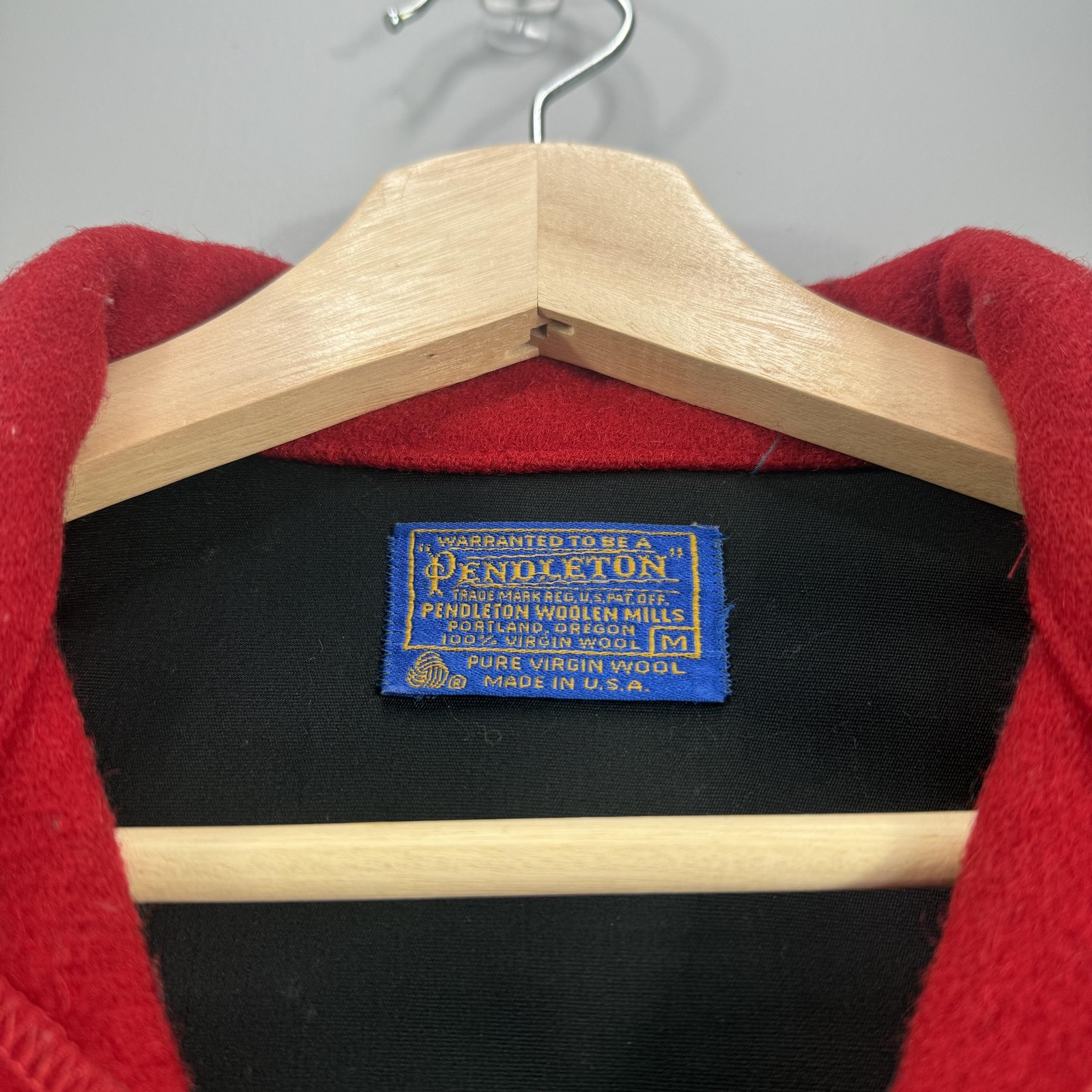 Pendleton Wool Jacket Mens Medium Red Mackinaw Cr… - image 3