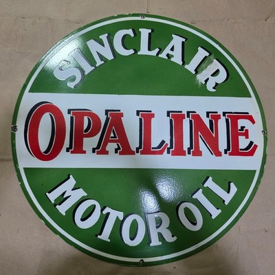 SINCLAIR OPALINE PORCELAIN ENAMEL SIGN 29 X 29 INCHES