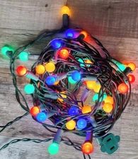 Phillips 50 String Christmas Light Twinkle Set Working Tiny Round Bulbs