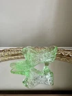 Fenton Glass Slipper Shoe Apple Green Finecut Daisy Puss n Boots Figurine