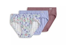 New Jockey Elance Women's size 8 Bikini Underwear 3 Pack Lilac Floral Mauve