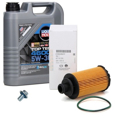 5L LIQUI MOLY Motoröl 5W30 dexos2 + ORIGINAL Ölfilter für OPEL ZAFIRA C 2.0 CDTI