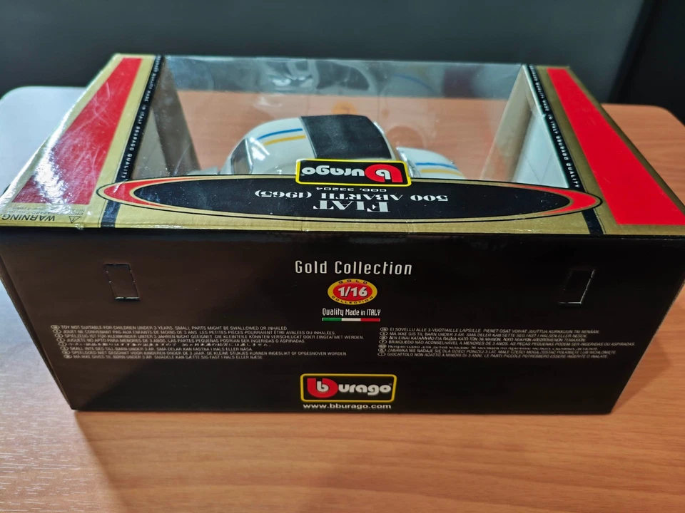 Fiat 500 Abarth Donati 1965 1/16 Bburago Gold Collection 33204 NUOVA - Immagine 4 di 4