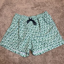 Happy Hour Bold Preppy Swim Trunks Mens Large Green Peacock Print Shorts