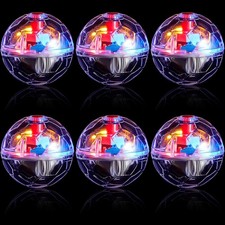 Sratte 6 Pieces Ghost Hunting Cat Ball Activated Toy Motion LED Clear