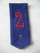 Patte d'épaule RGT 2 de l'uniforme du soldat allemand 14/18 WWI première guerre