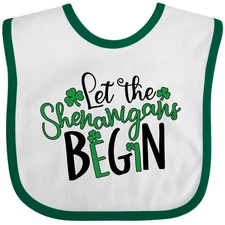 Inktastic St. Patrick's Day Let The Shenanigans Begin Baby Bib Green Clover Cvfb