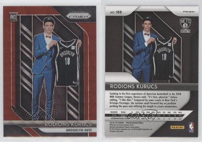 2018-19 Panini Prizm Ruby Wave Prizm Rodions Kurucs #188 Rookie RC