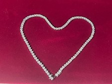 14K White Gold Plated 18Ct Round Cut Lab Created Diamond Tennis Necklace 18"