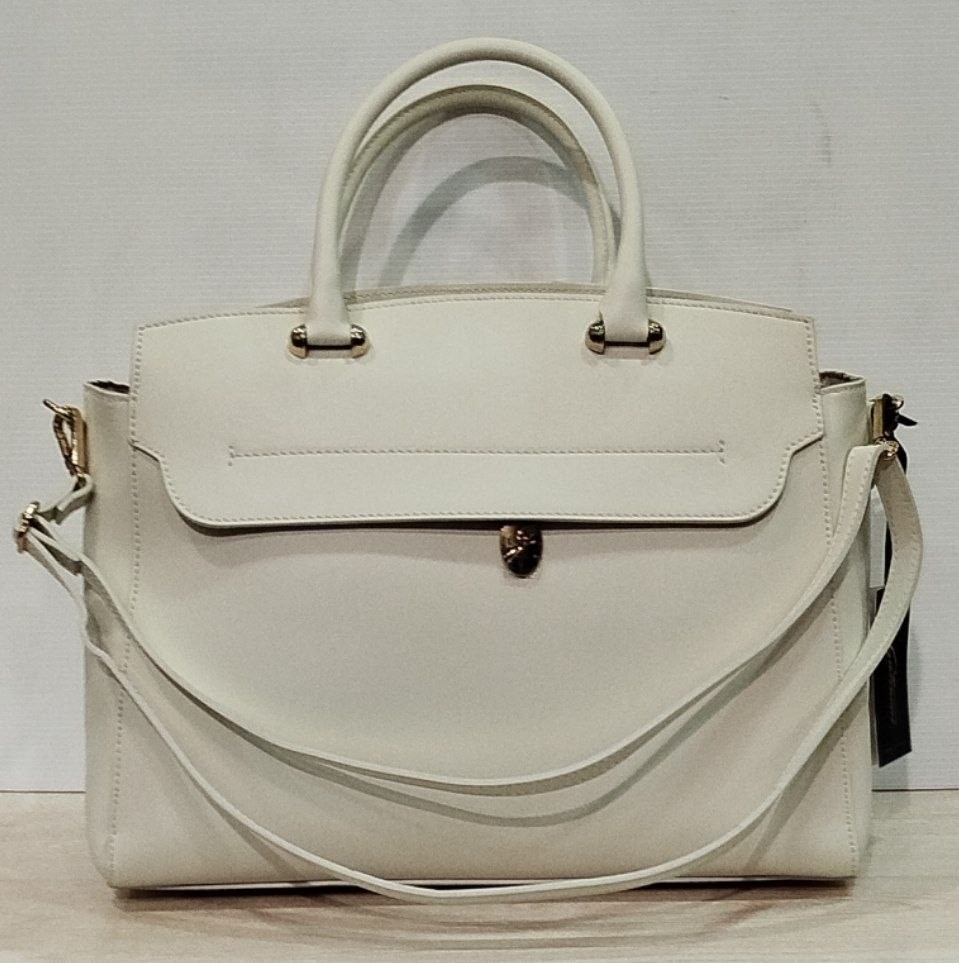 Gattinoni Borsa Pelle Bianca con Tracolla 35x25 cm