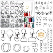 695Pcs Keychain Making Kit with Rings, Clasps and Charms