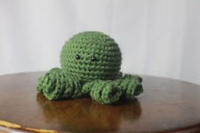 Olive Green Crocheted Amigurumi Octopus