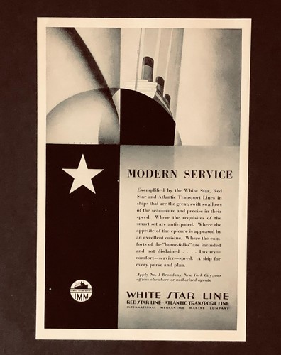 1928 White Star Line Advertisement Cruise Ship Art Deco Antique Print AD