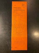 Vtg Sport-Grid Football Selection Card Betting College Pro Dec 2-3, 1950 Packers