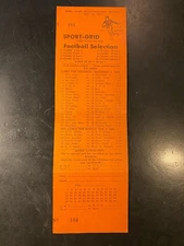 Vtg Sport-Grid Football Selection Card Betting College Pro Dec 2-3, 1950 Packers