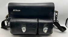 Genuine Black Nikon F FB-5 SLR Camera & Lens Leather Compartment Hard Case