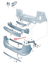 VW Sharan 7N Bande De Montage Pour Le Pare-Chocs Arrière Centre 7N0807863 Pièce