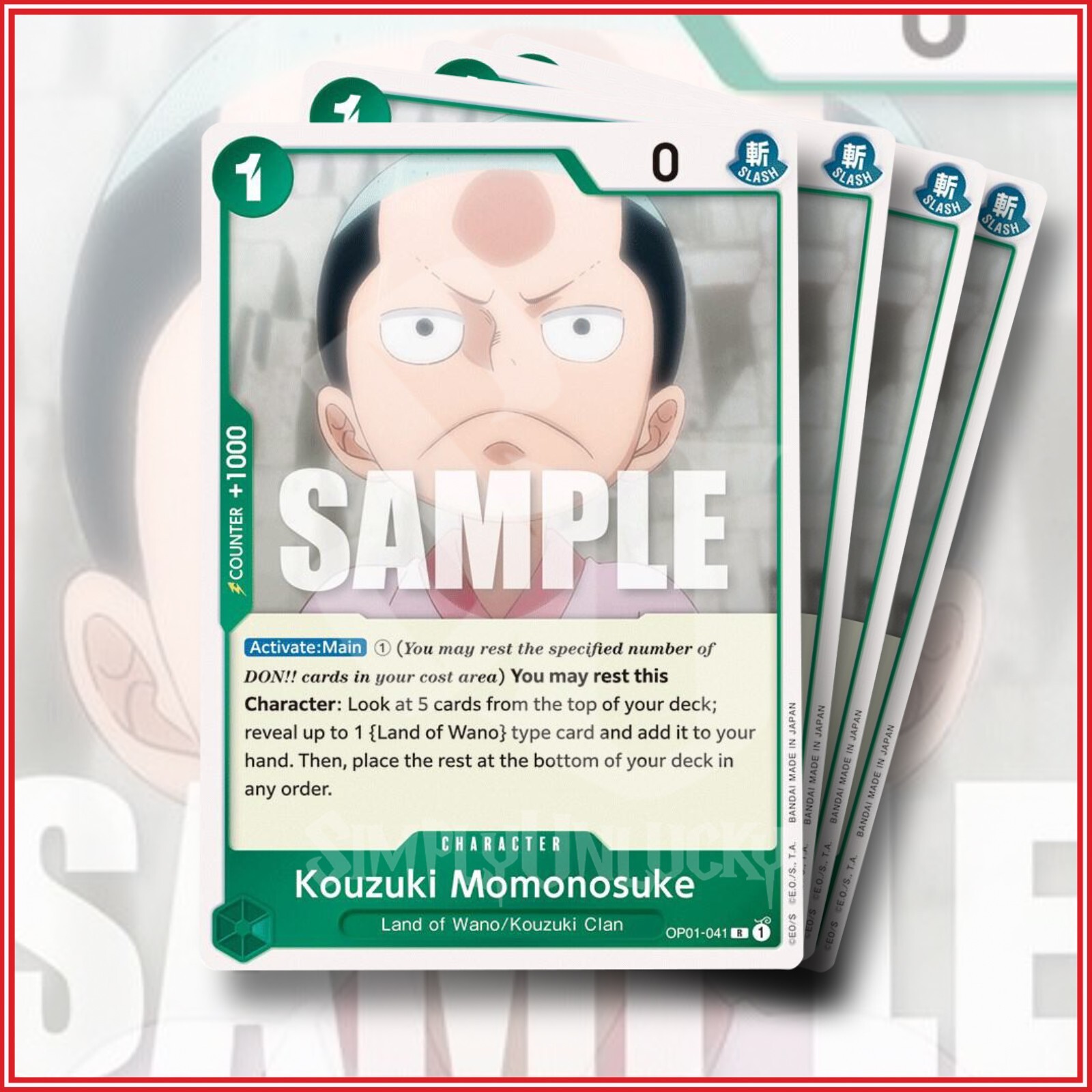 ONE PIECE TCG: Kouzuki Momonosuke OP01-041 Rare x4 | Romance Dawn🔥
