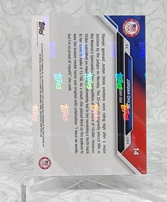 Jordan Chile Juegos Olímpicos 2024 TOPPS NOW 14 Estrellas y Rayas/24 Foto 3 de 3