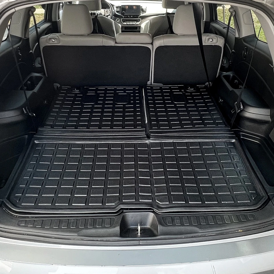 Tapetes de porta-malas traseiros Honda Pilot fit 2016-2023 com tapetes de encosto forros de carga TPE - Imagem 2 de 4