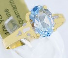 GENUINE 1.52 Cts AQUAMARINE SOLITAIRE RING 10K GOLD - Free Appraisal Service-NWT — photo 7