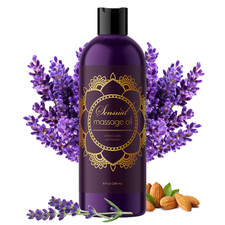 Aceite masaje sensual con aceite puro de lavanda para hombres y mujeres, 8 onzas
