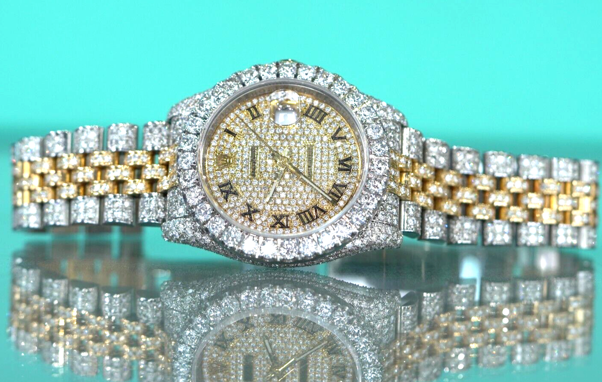 Two Tone Real Bust Down Rolex 36mm Rolex Datejust Full Bustdown