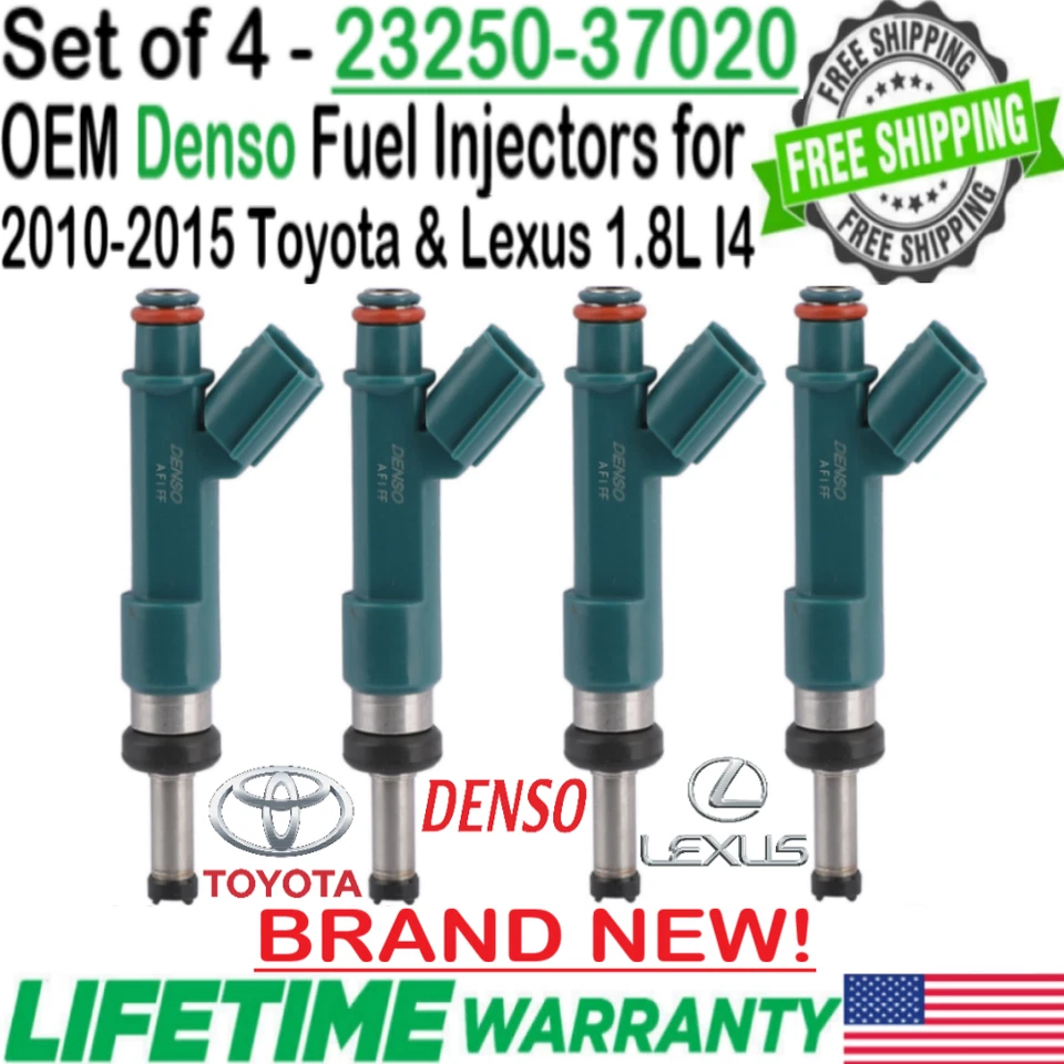 Nuevos inyectores de combustible OEM x4 Denso actualización 12 orificios para Toyota Prius 12-15 enchufables I4 Foto 2 de 4