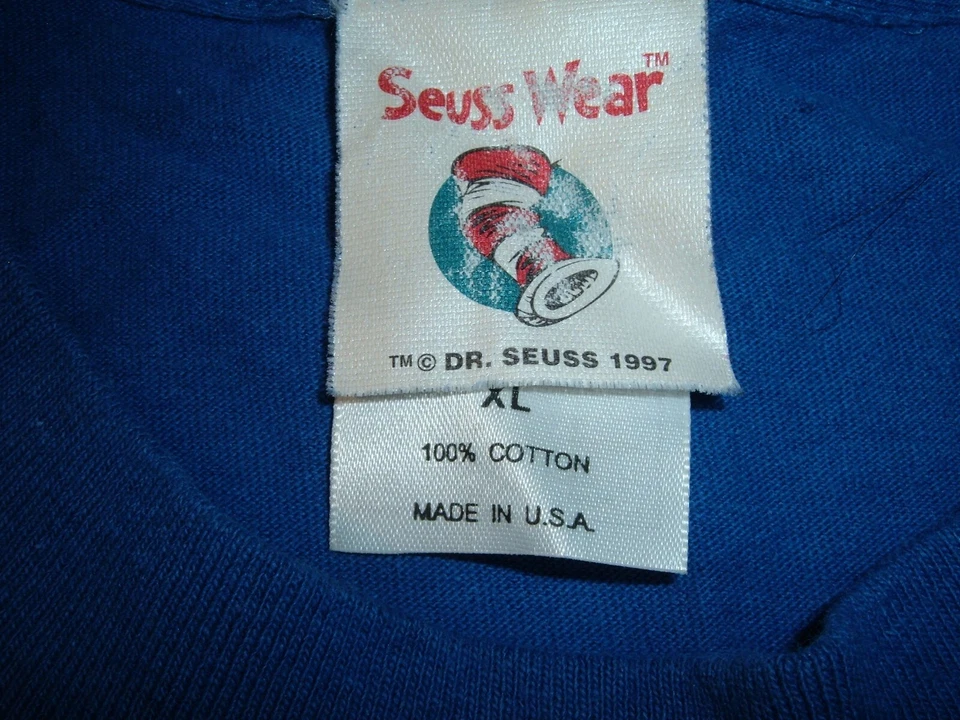 Men's Vintage 1997 Dr Seuss T Shirt Sz XL Cat in the Hat Seuss Wear Made In USA - Image 4 of 4
