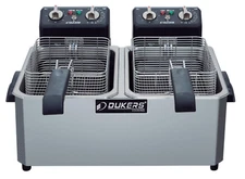 Commercial NSF 14lb Dukers Countertop Dual Double Basket Pot Electric Fryer
