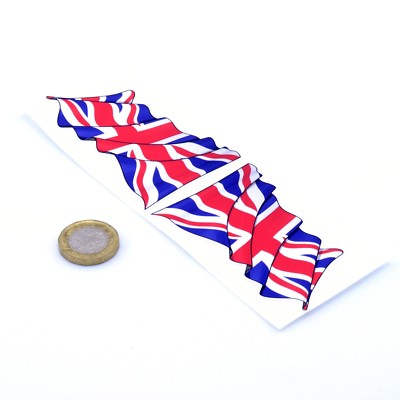 British Union Jack Waving Flag Stickers x2 80mm Car Motorcycle Vinyl ...