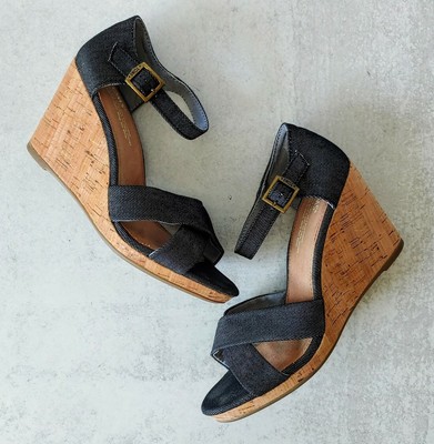 toms denim wedges