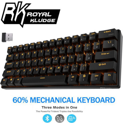 ROYAL KLUDGE RK61 Tri-Mode Wireless Mechanical BROWN SWITCH Keyboard USB24_KBRY