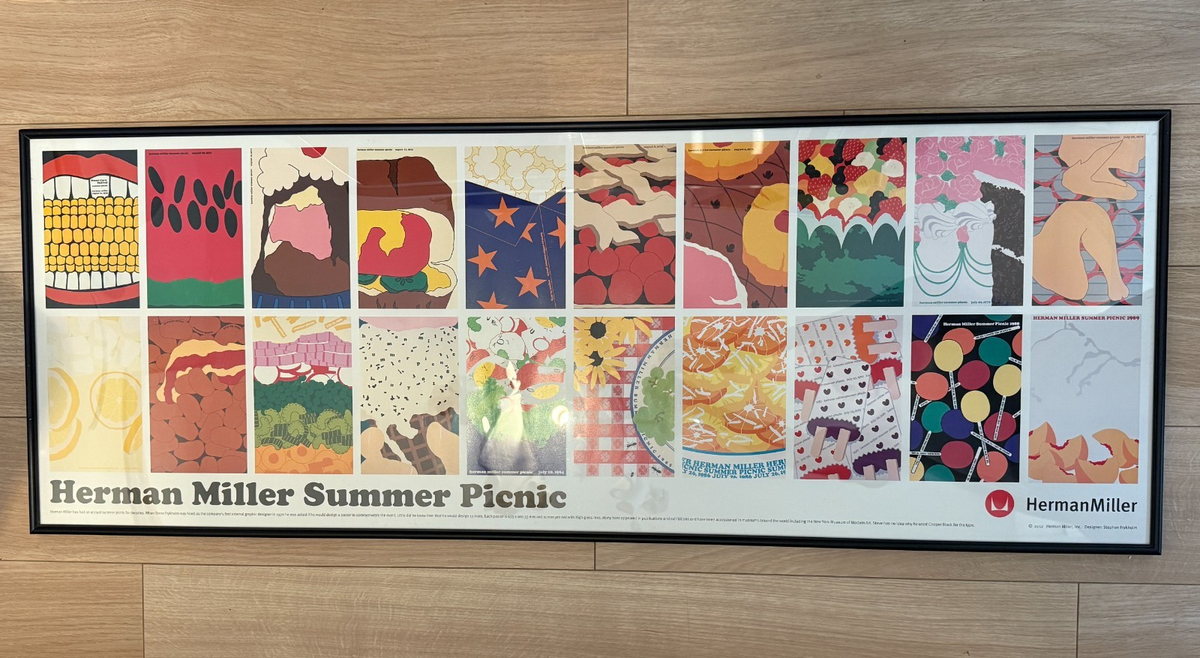 Original Herman Miller Summer Picnic Poster 2012 Aluminum Framed
