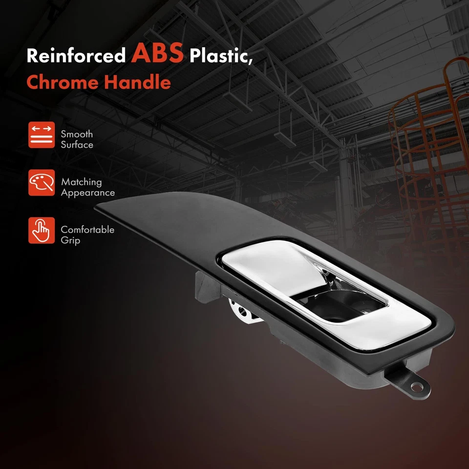 Maçaneta interna traseira esquerda cromada + pedra cinza para Lincoln MKT 2010 2011 2012 - Imagem 3 de 4