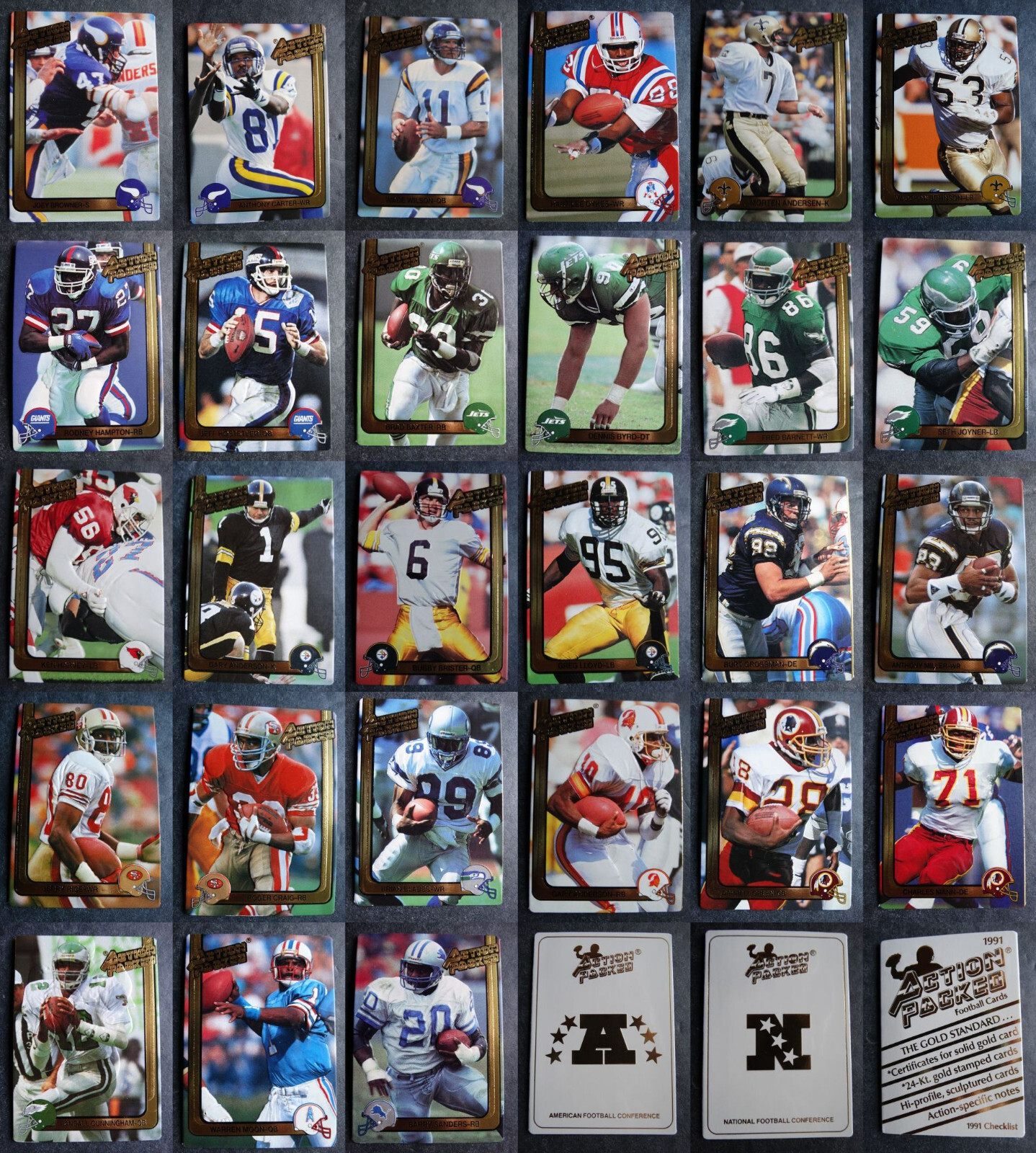 1991 Action Packed Football Cards Complete Your Set U You Pick From List 151-290