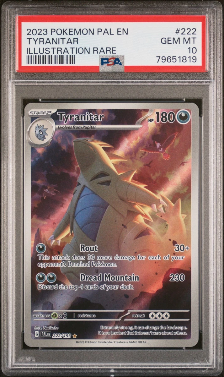 Pokemon Paldea Evolved - TYRANITAR - ILLUSTRATION RARE 222/193 PSA