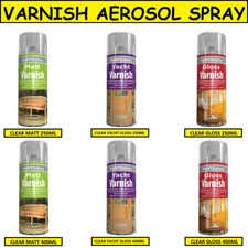 New All Purpose Varnish Aerosol Spray Paint Quick Drying Interior & Exterior