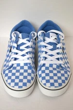 Vans Unisex Kids Blue White Checkerboard Tie On Sneakers Shoes New in Box