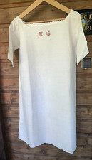 Ancienne chemise /robe en chanvre 19 ème siècle monogrammes AG Réf C58