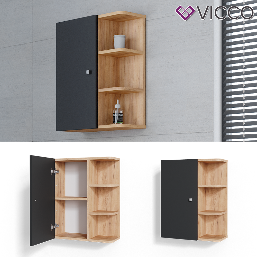 Vicco Armoire murale de salle de bain Fynn, Anthracite, 47