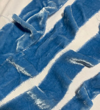 Hand Dyed Mountain Lake Blue Silk Velvet Ribbon  4 Widths to choose from 