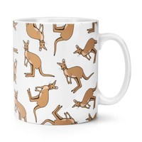 KäNguru Muster 284Ml Becher Tasse - Lustig Tiere Australien VerrüCkte Damen Mann