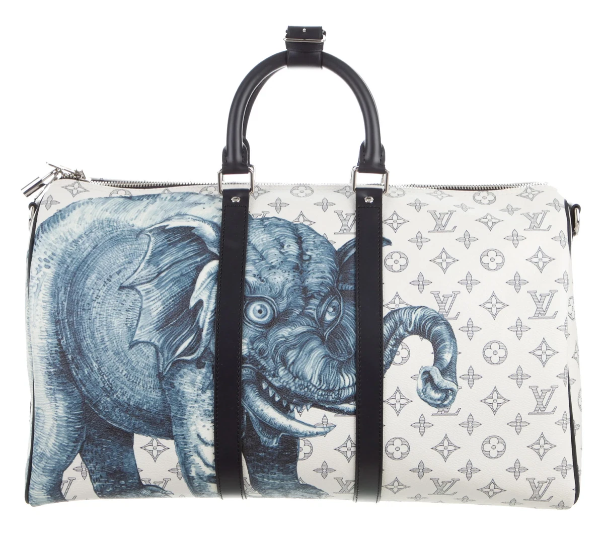 Auth Louis Vuitton Keepall Bandouliere Bag Ltd M54130 Chapman Savane 45  Elephant